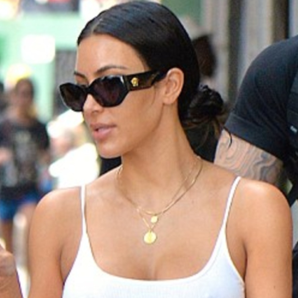 Versace Sunglasses Black w/ Gold Emblem - Picture 2 of 6